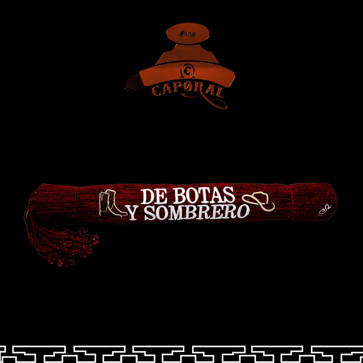 SARAPE CAPORAL ROJO JASPEADO "DE BOTAS Y SOMBRERO"