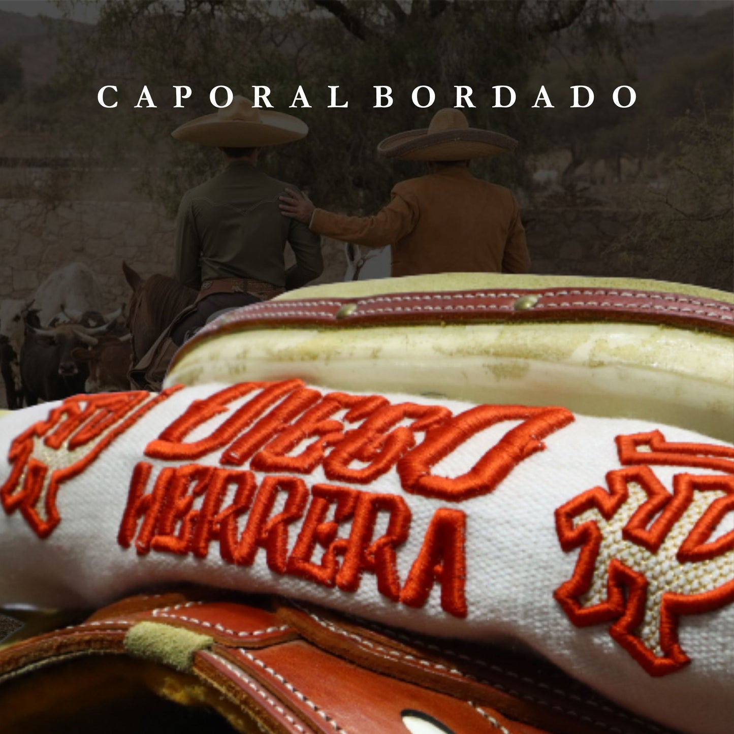 SARAPE CAPORAL PERSONALIZADO BLANCO CON BORDADO