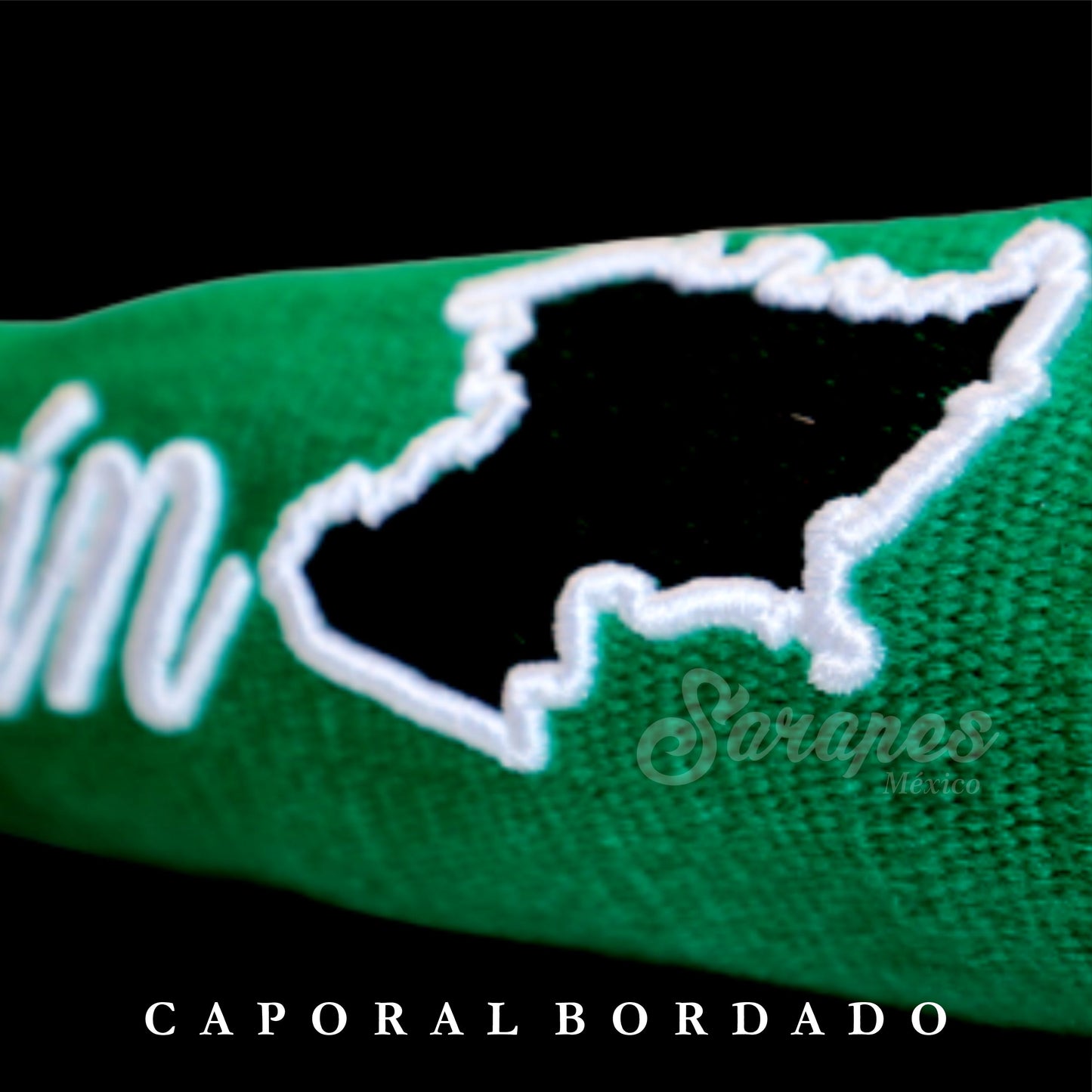 SARAPE CAPORAL PERSONALIZADO VERDE CON BORDADO