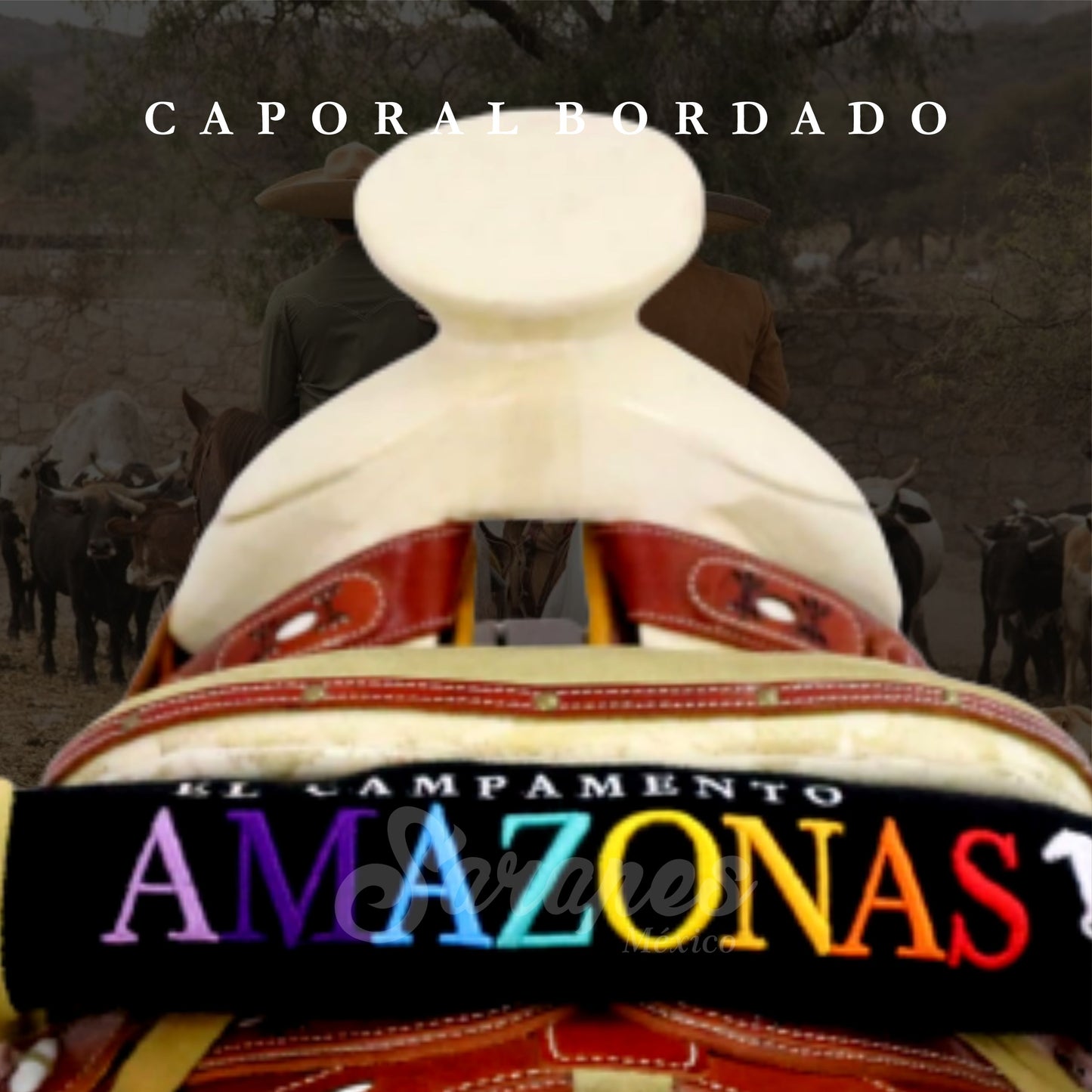 SARAPE CAPORAL BORDADO¨LISTO PARA PERSONALIZAR¨ NEGRO