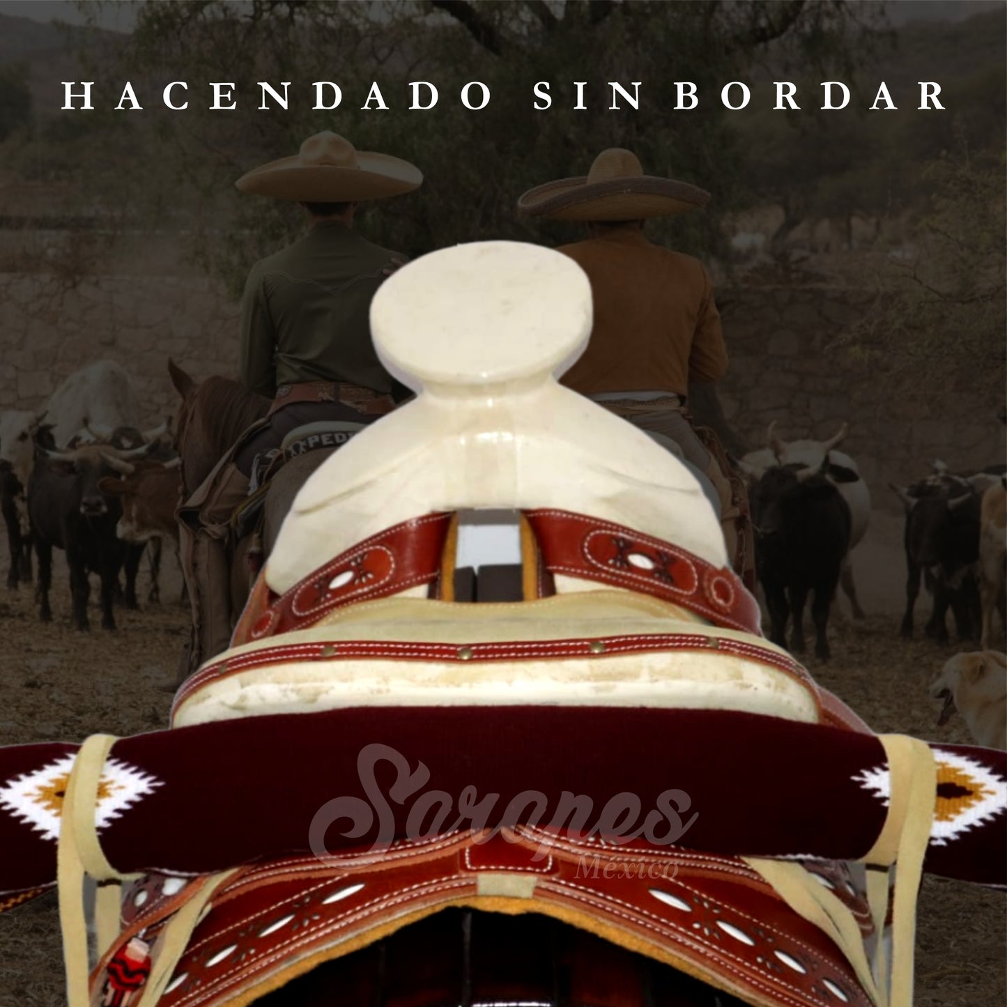 SARAPE CHARRO HACENDADO GUINDA (SIN BORDAR)