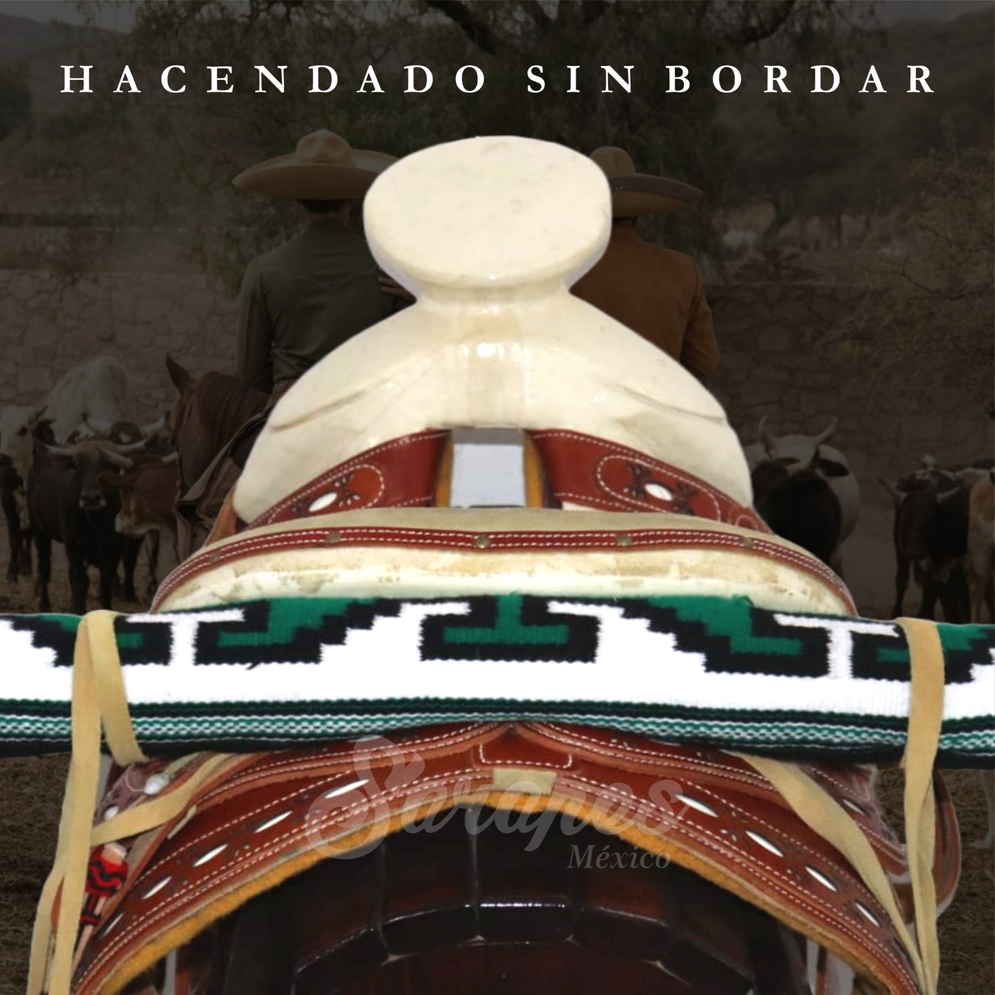 SARAPE CHARRO HACENDADO VERDE (SIN BORDAR)