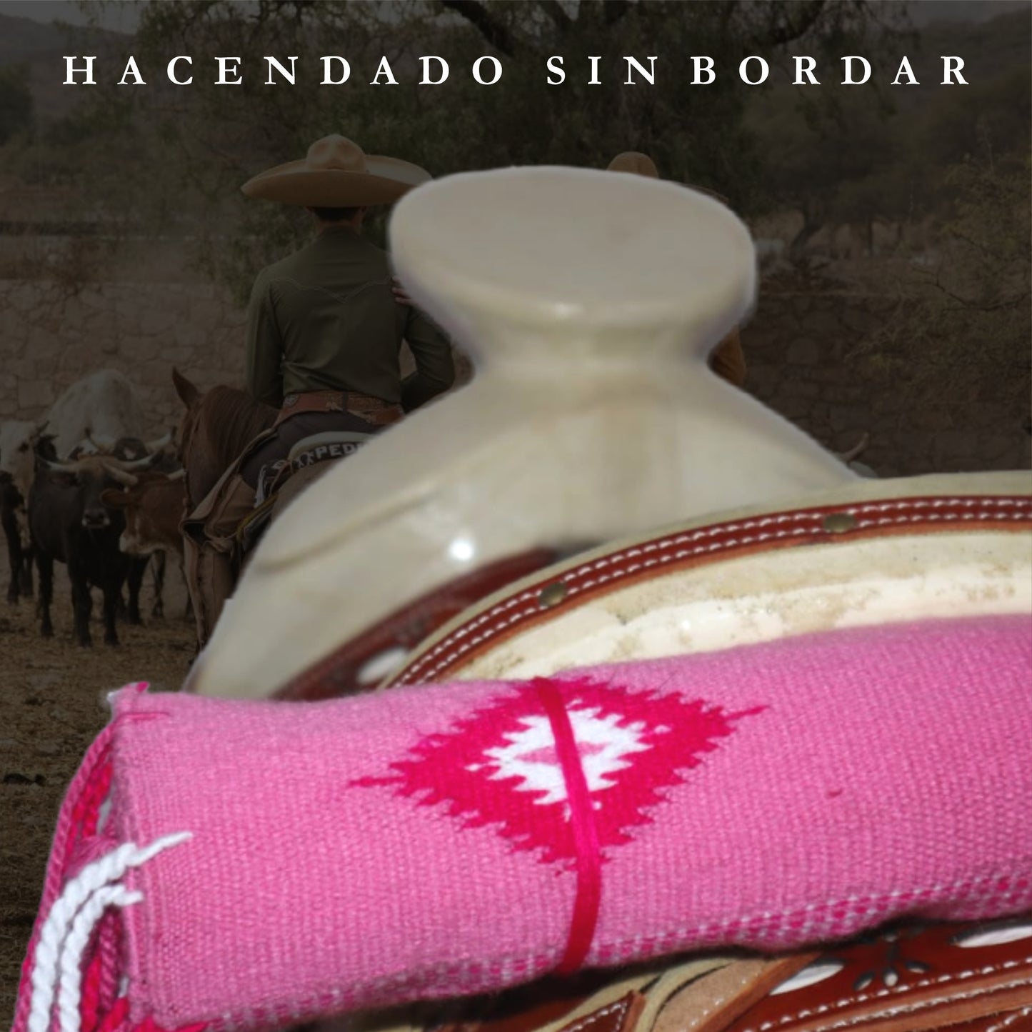 SARAPE CHARRO HACENDADO ROSA (SIN BORDAR)