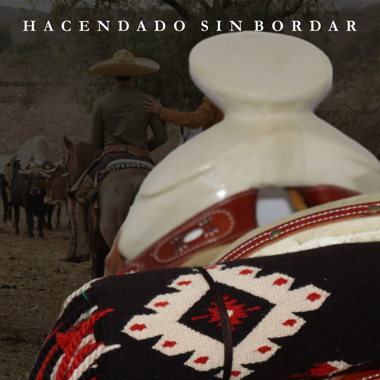SARAPE CHARRO HACENDADO CAFE (SIN BORDAR)