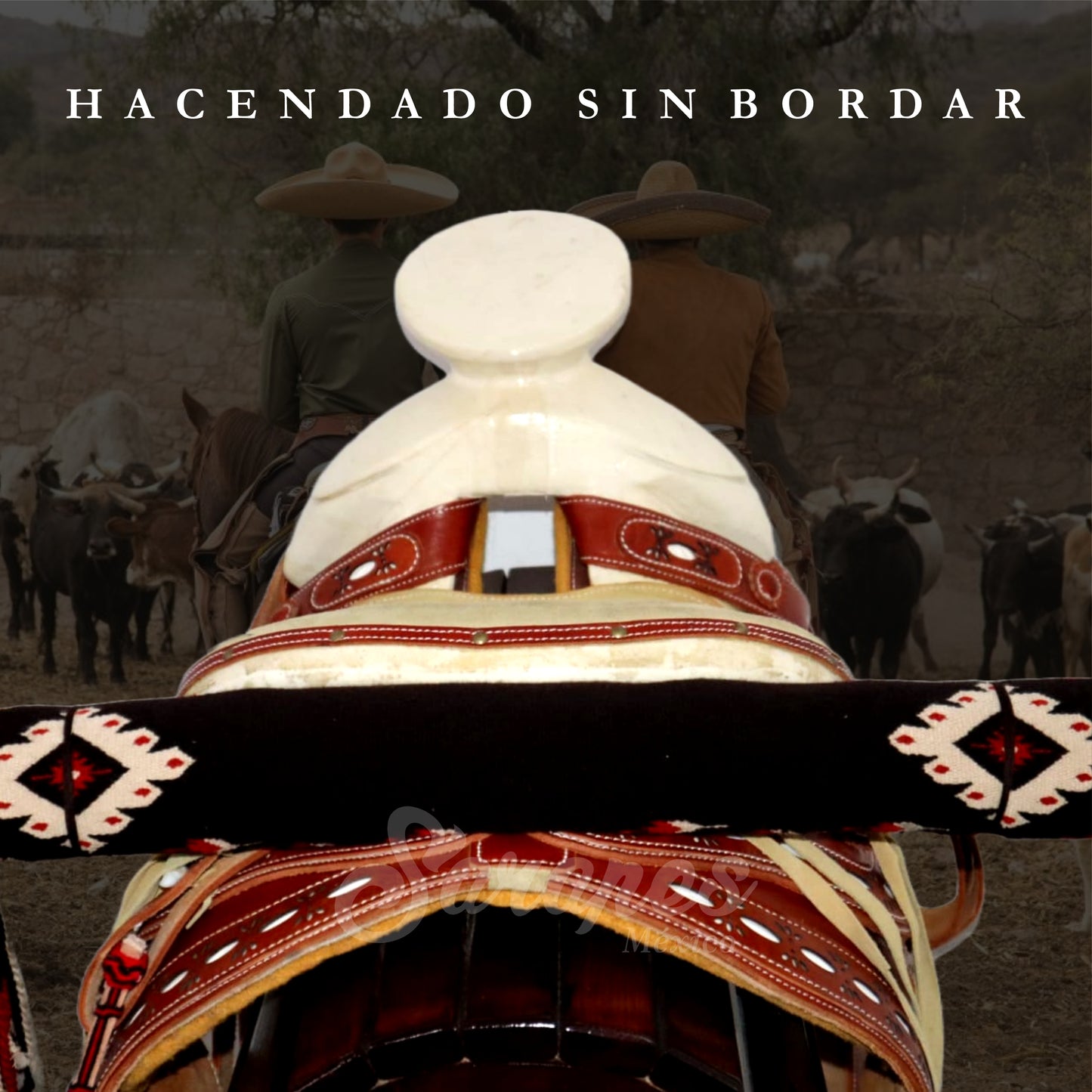 SARAPE CHARRO HACENDADO CAFE (SIN BORDAR)