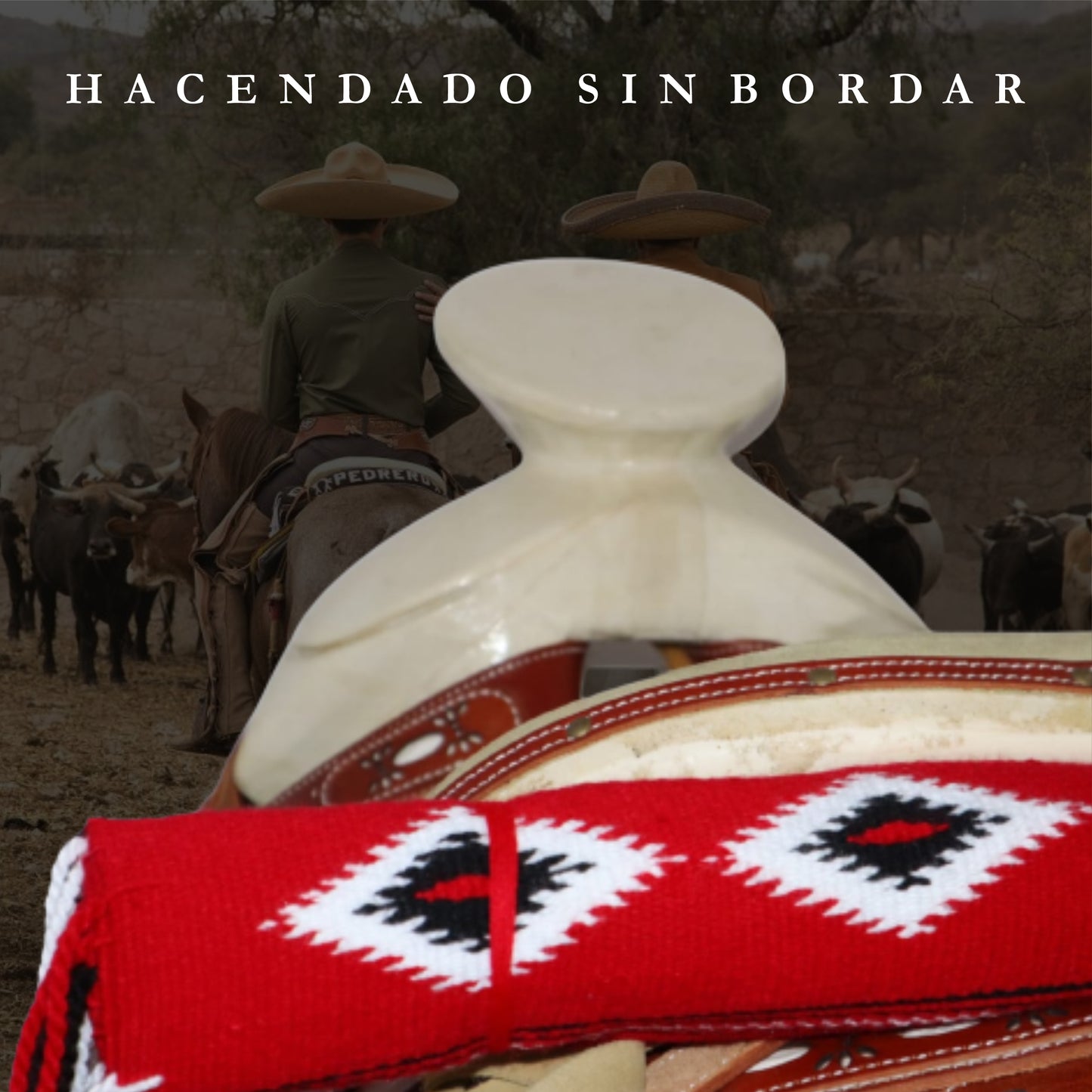 SARAPE CHARRO HACENDADO ROJO (SIN BORDAR)