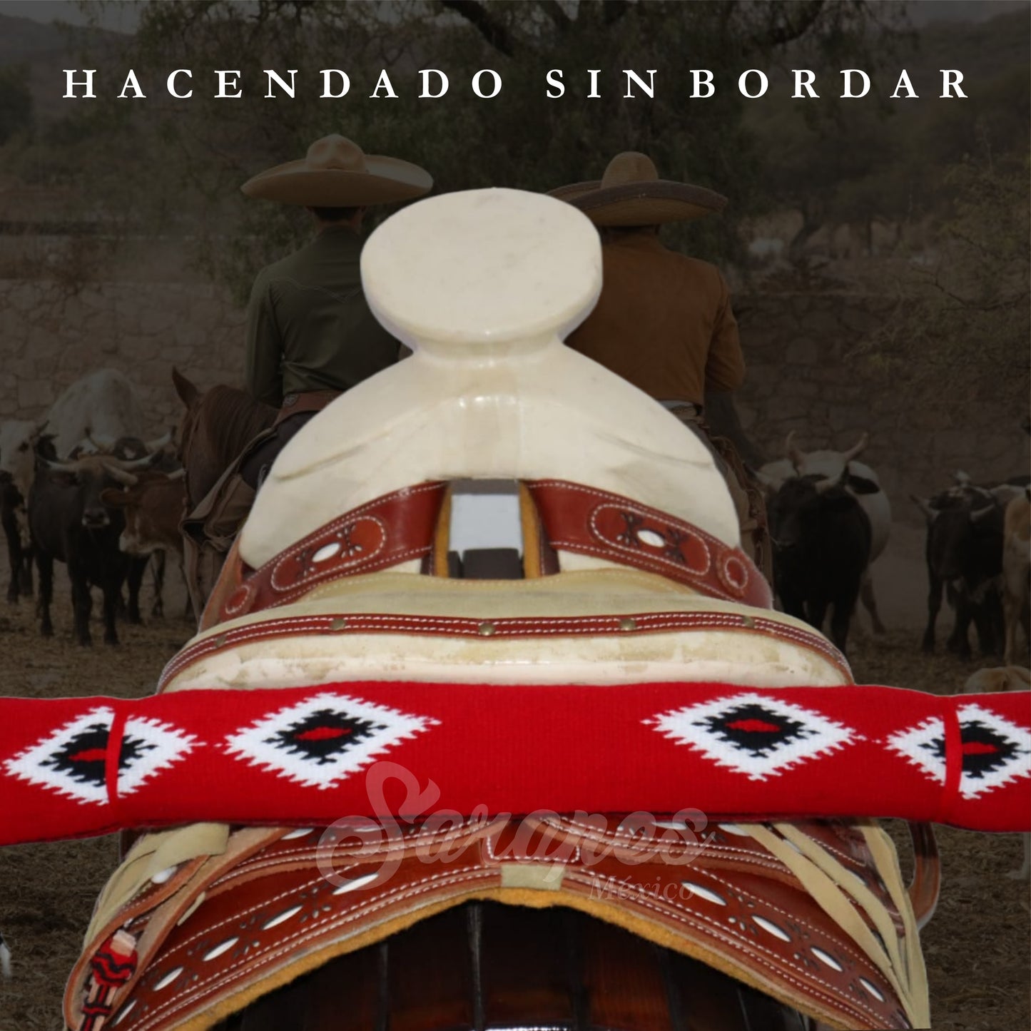 SARAPE CHARRO HACENDADO ROJO (SIN BORDAR)