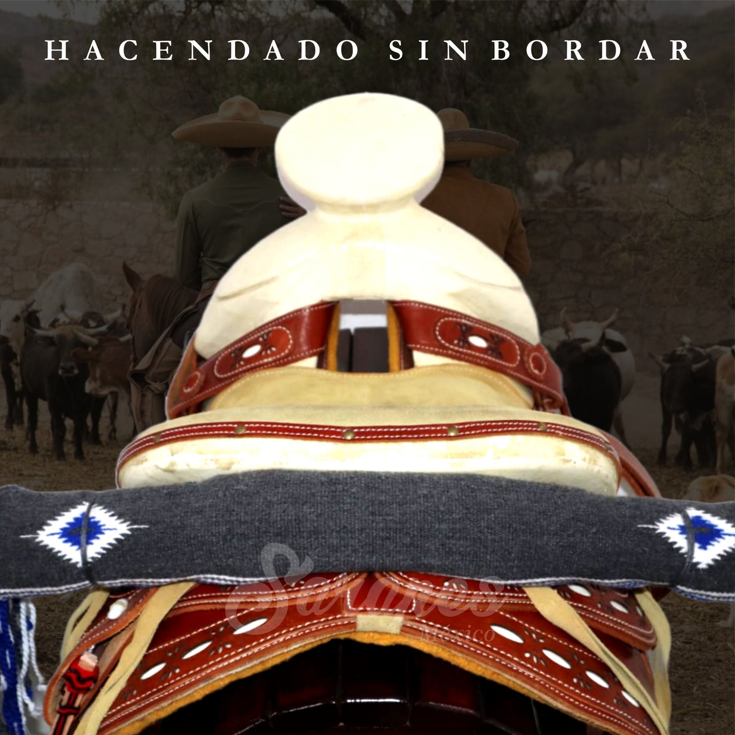 SARAPE CHARRO HACENDADO GRIS (SIN BORDAR)