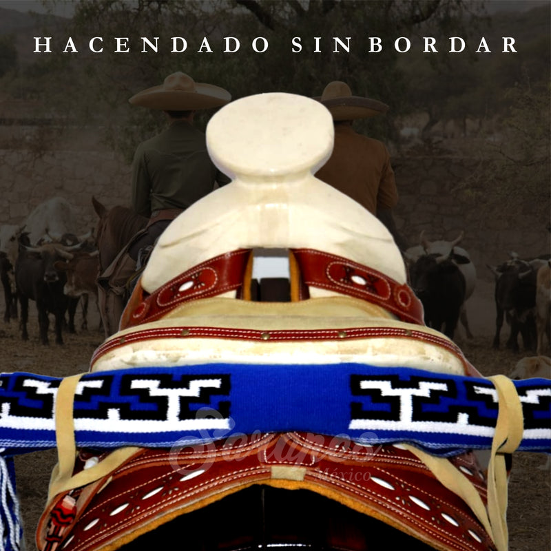 SARAPE CHARRO HACENDADO AZUL (SIN BORDAR)