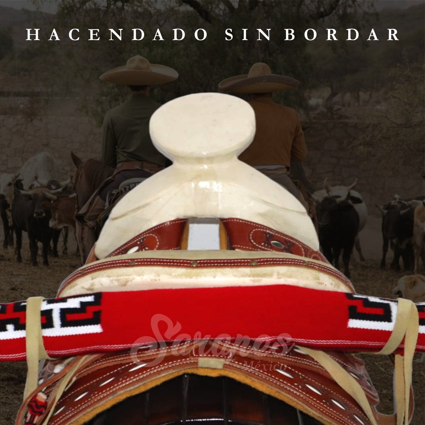 SARAPE CHARRO HACENDADO ROJO (SIN BORDAR)